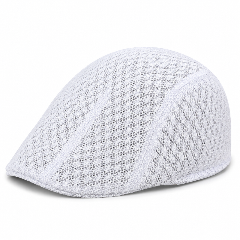 Béret casquette garçon en maille blanc