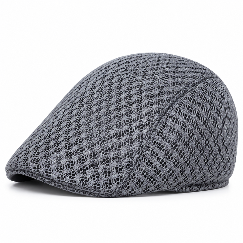 Béret casquette garçon en maille gris