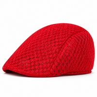 Béret casquette garçon en maille rouge