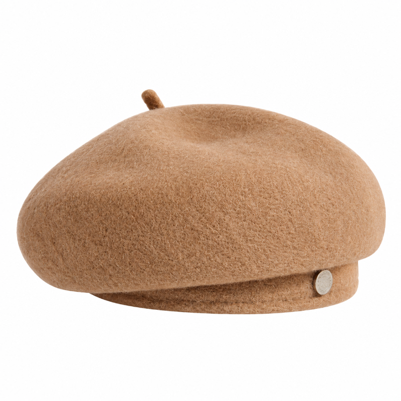 Béret femme  beige en laine mélangée Élise face 