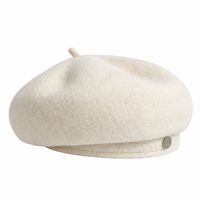 Béret femme blanc en laine mélangée Élise face 