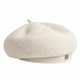 Béret femme blanc en laine mélangée Élise face 