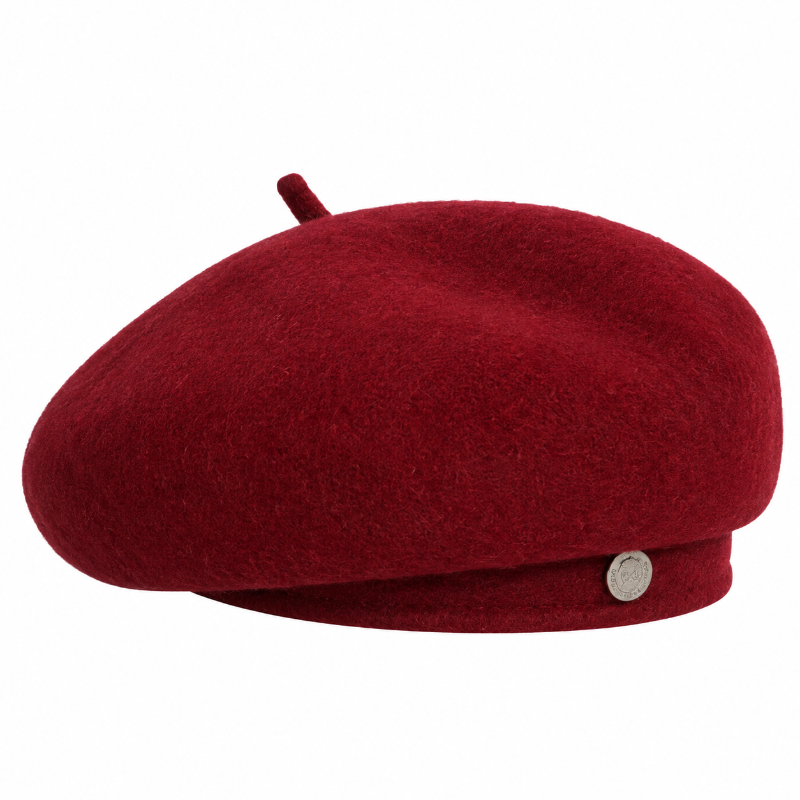 Béret femme rouge en laine mélangée Élise face 