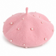 Béret fille rose orné de perles