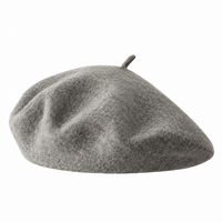Béret basque homme en laine mélangée gris