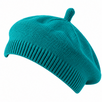 Béret bébé Camille vert en maille tricotée