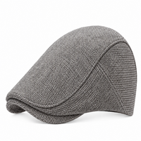 Béret casquette en lin Émile gris à visière courte