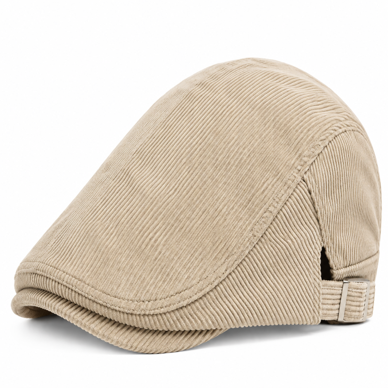 Béret casquette en velours côtelé Oscar beige 
