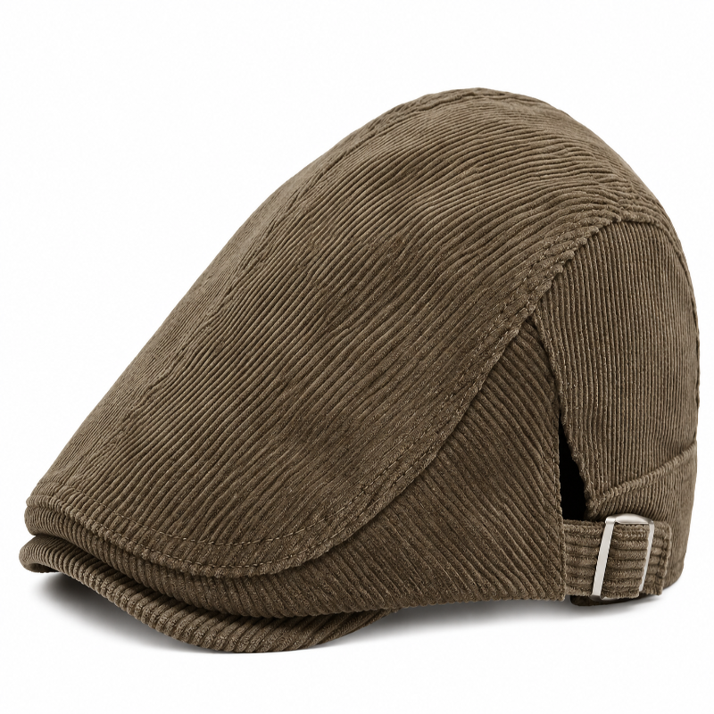 Béret casquette en velours côtelé Oscar kaki 