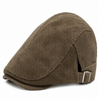 Béret casquette en velours côtelé Oscar kaki 