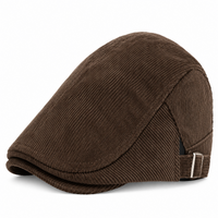 Béret casquette en velours côtelé Oscar marron 