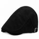 Béret casquette en velours côtelé Oscar noir 