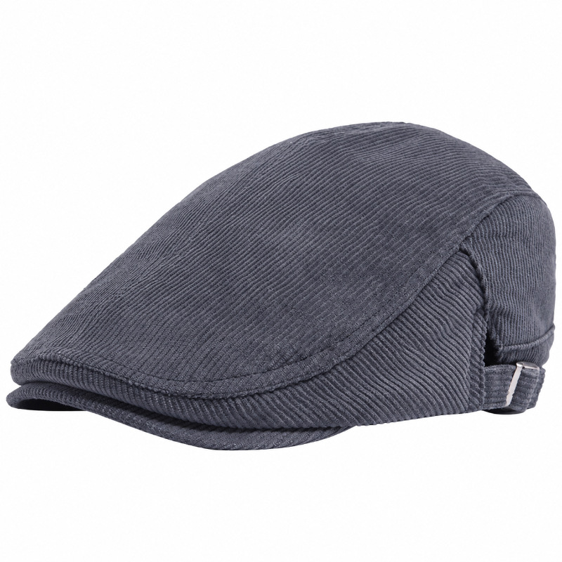 Béret casquette en velours côtelé Oscar gris ardoise