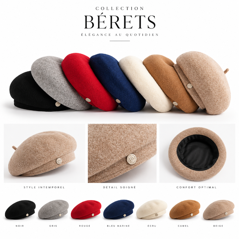 Bérets femme disponibles en plusieurs coloris 