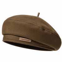 Béret femme français marron à forme arrondie