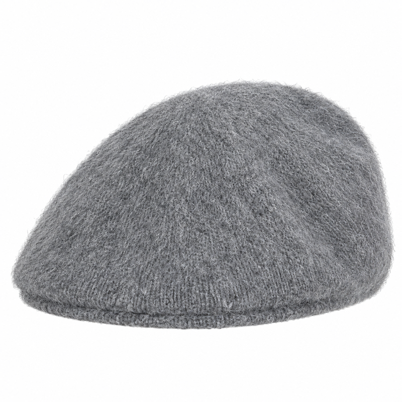 Béret femme gris en maille duveteuse face