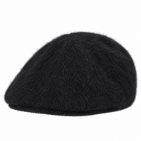 Béret femme noir en maille duveteuse face