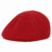 Béret femme rouge en maille duveteuse face