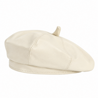 Béret femme en simili cuir Victoire blanc