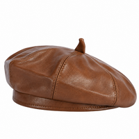 Béret femme en simili cuir Victoire marron