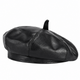 Béret femme en simili cuir Victoire noir
