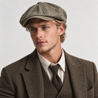 Béret gavroche britannique kaki porté légèrement de profil