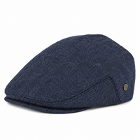 Béret homme bleu foncé style casquette plate