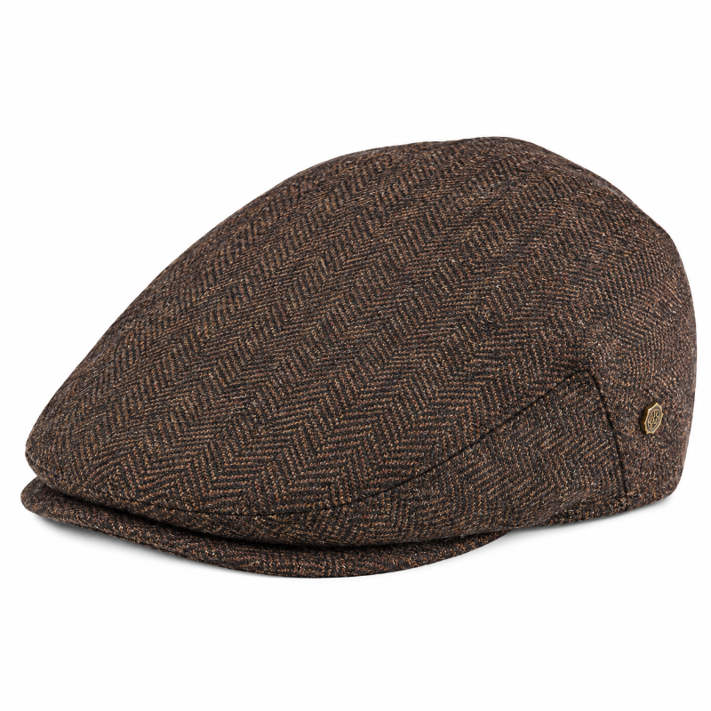 Béret homme marron style casquette plate