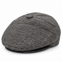 Béret homme gris marron à visière vu de face