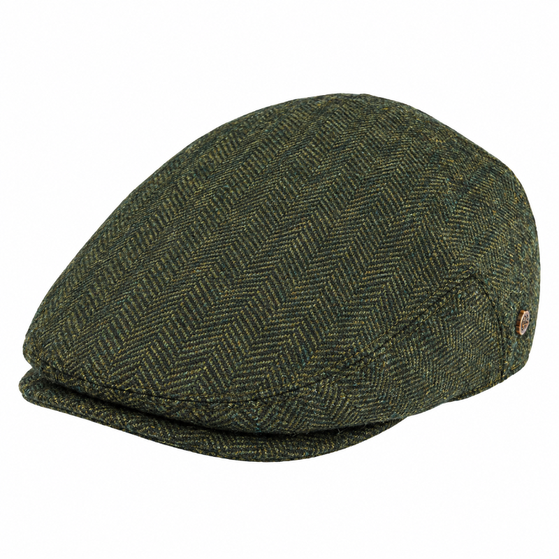 Béret homme vert style casquette plate