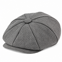 Béret Peaky Blinders gris à motif chevrons