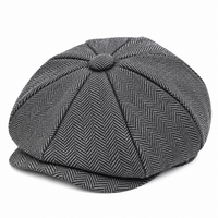 Béret Peaky Blinders beige à motif chevrons
