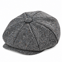 Béret Peaky Blinders gris tache à motif chevrons