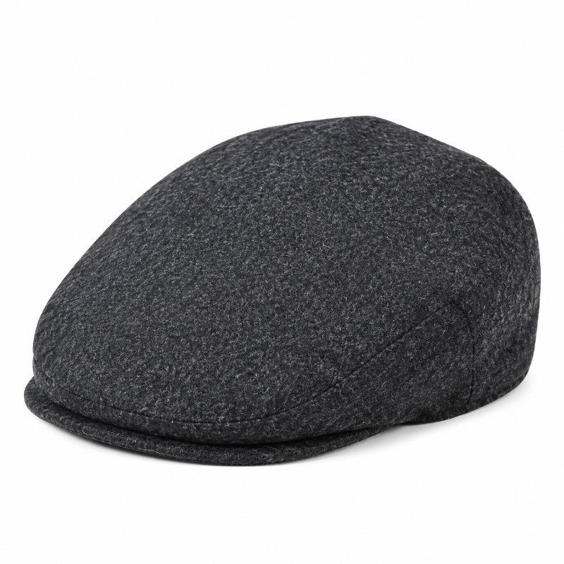 Casquette anglaise homme gris en laine mélangée