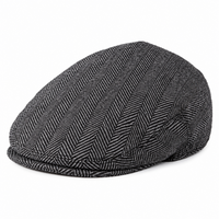 Casquette anglaise homme Alfred gris chevrons en laine mélangée