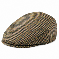 Casquette anglaise homme Alfred kaki texturée en laine mélangée