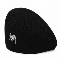 Casquette béret femme en maille ajourée Alix noir