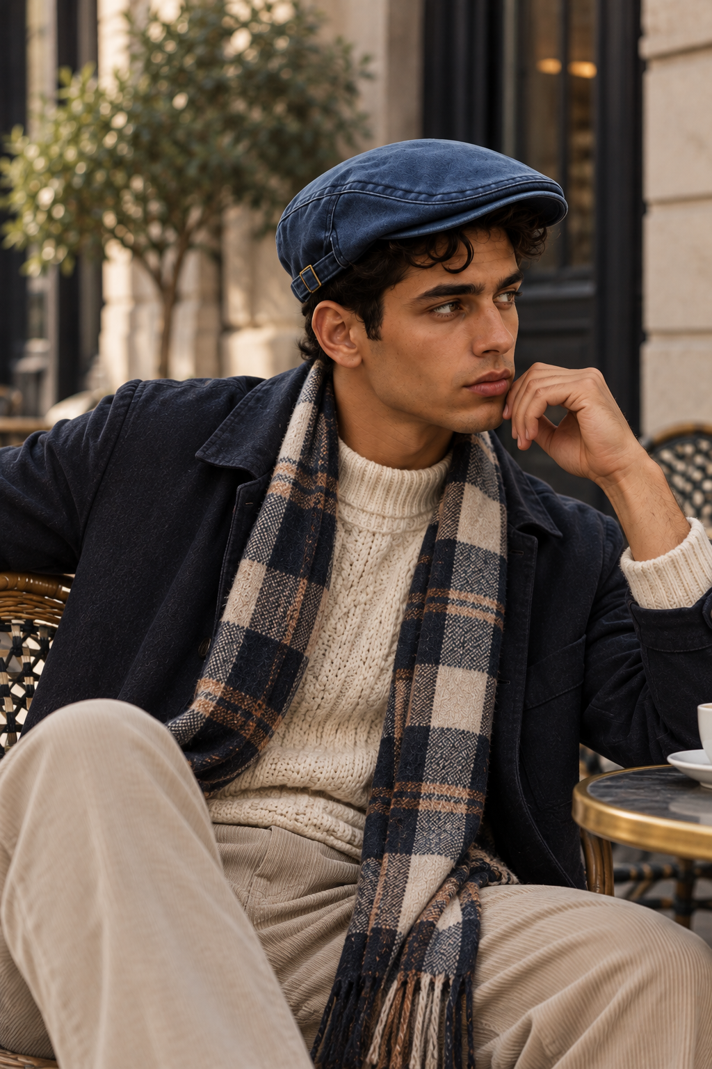 Béret casquette vintage en coton Gabin
