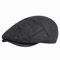 Casquette plate homme gris anthracite à motif chevrons