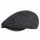 Casquette plate homme gris anthracite à motif chevrons