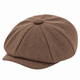 Petit béret enfant marron à motif chevrons vu de trois quarts